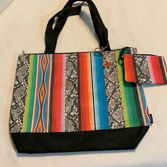 NGil canvas tote bag with top zipper closure & cosmetic bag/coinbag - Picture 1 of 11